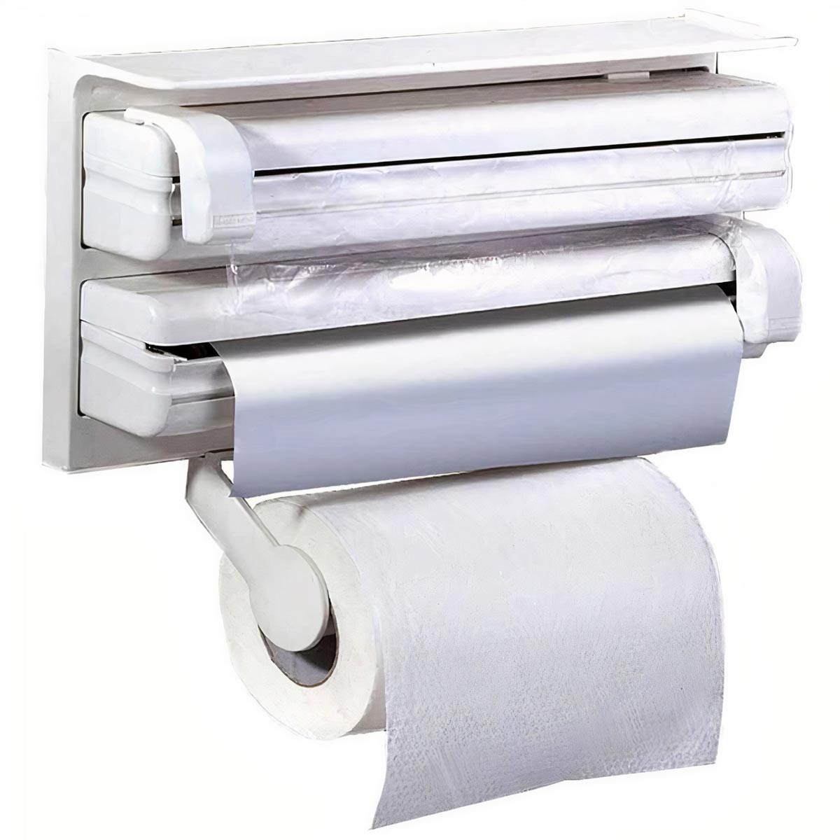 Porte-Papier Debout Noir En Métal - Support Vertical Pour Rouleaux De Cuisine Ou Salle De Bain