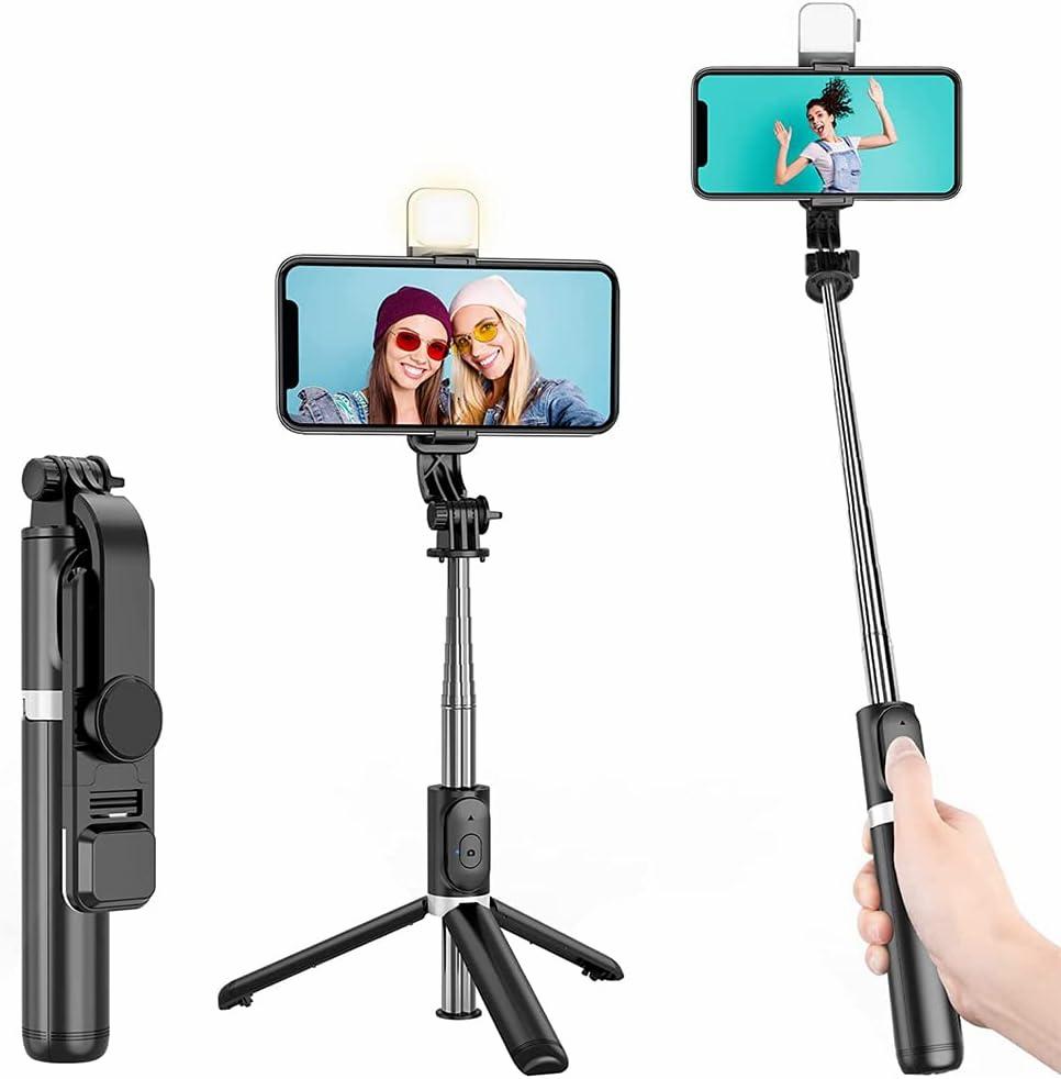 Aureday Trépied Selfie 162cm Avec Télécommande – Support Pour Téléphone, Caméra, IPad