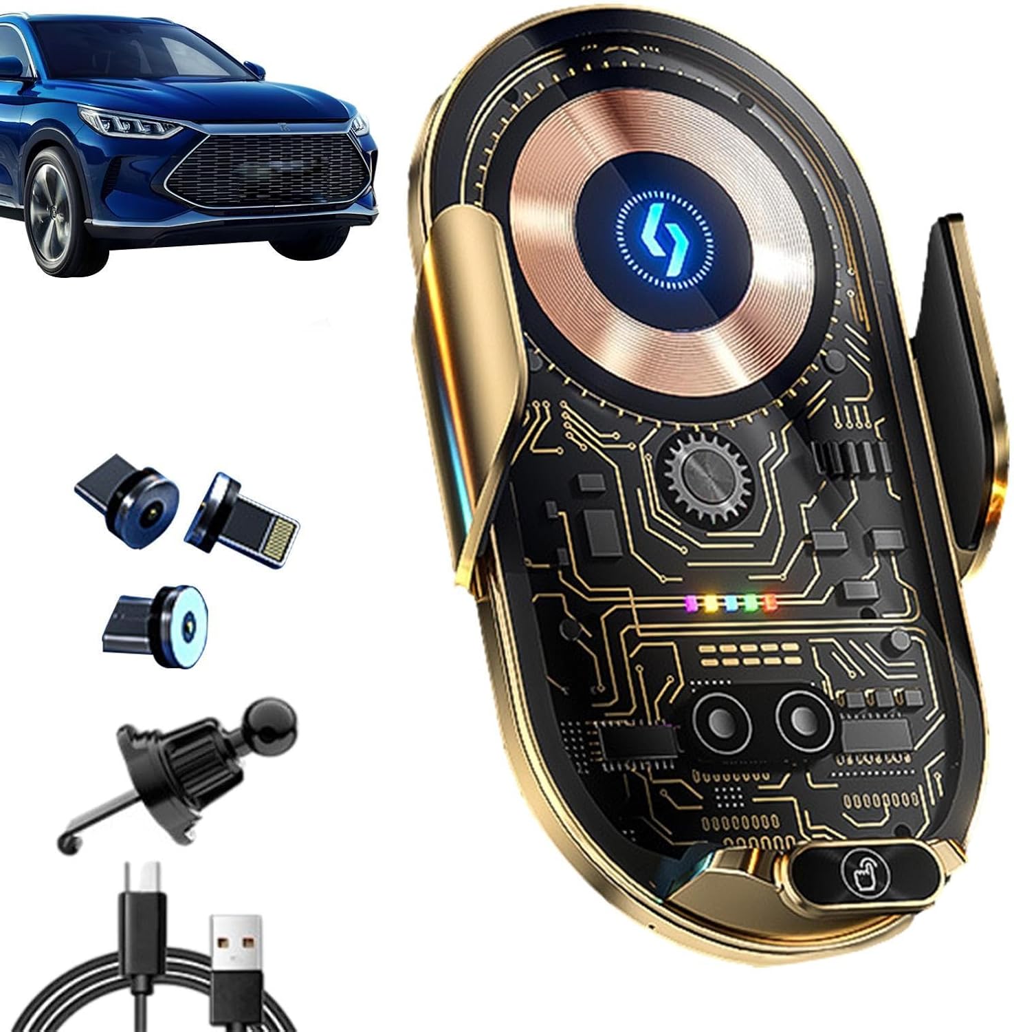 Coffre-fort Biométrique ORARAER Avec Chargeur Sans Fil - À Fixer Sous Un Plan - Pour Téléphone Etc.