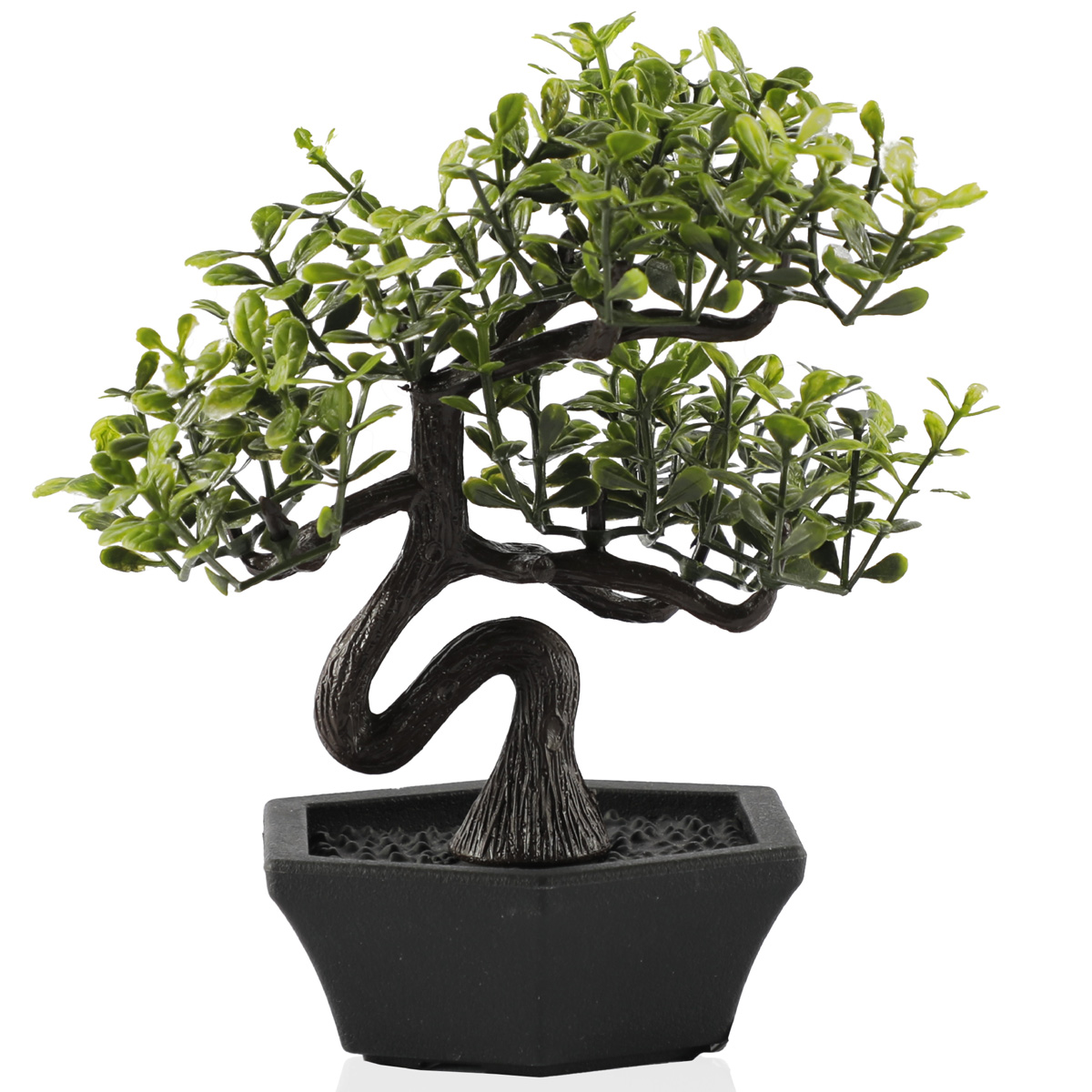 Mini arbre bonsa artificiel en pot noir