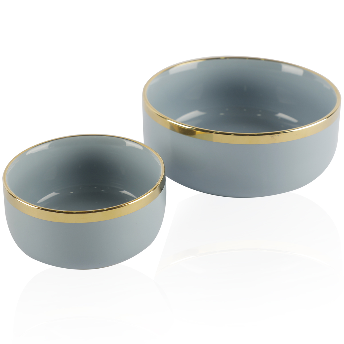 Mäser La Sinfonia 931995 Serving Bowls Set, Oval Ceramic Decorative Bowls In 2 Sizes, Modern Vintage Look With Colour Gradient From Beige To Cream White, Stoneware
