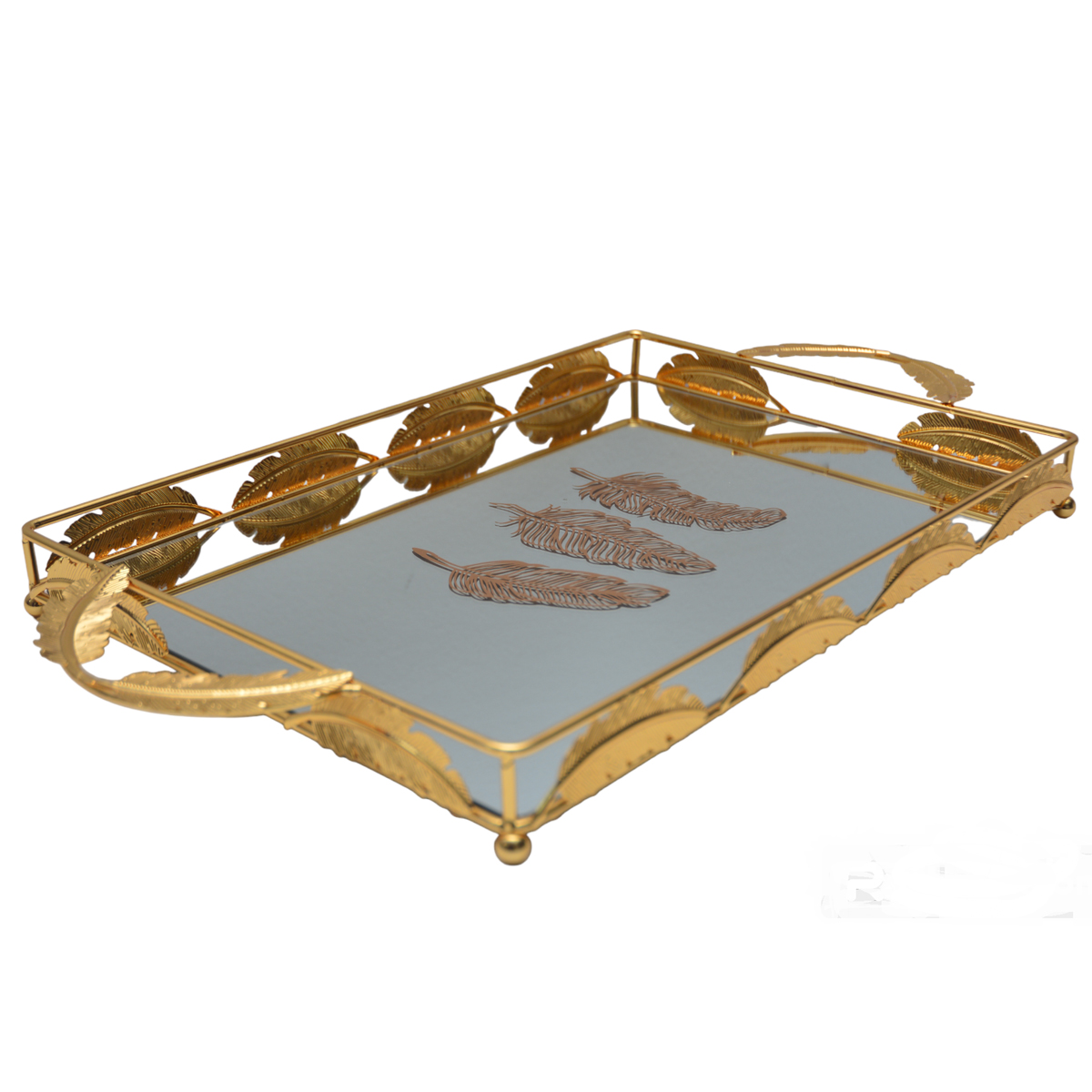 2 Plateaux Dorés 23x9.5cm - Acier Inox - Pour Bijoux, Cosmétiques, Desserts - Décoration