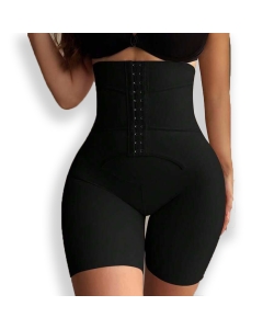 Short Gainant Taille Haute avec Fermeture à Crochets