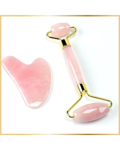 Rouleau de Massage Visage Lifting Genuine Rose Quartz 