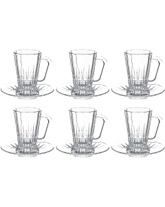 LUMINARC Coffret de 6 Verres à Thé et Sous tasse 8.5 CL