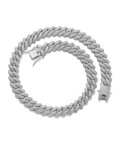 Collier Strass Argent en Acier Inoxydable 