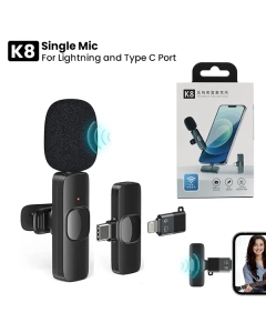 Microphone Cravate Sans Fil K8 Compatible USB-C & Lightning