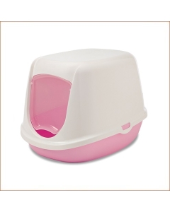 Maison De Toilette Rose Doux Blanc Pour Litière Chats