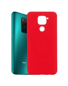 Etui en Silicone Rouge Compatible avec Xiaomi Redmi Note 9