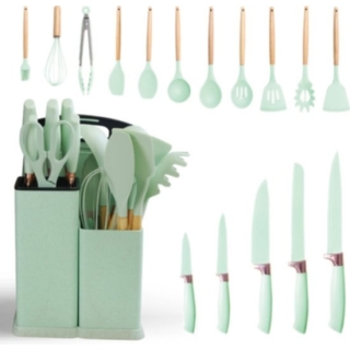 Set D'ustensiles De Cuisine 19 Pièces En Silicone