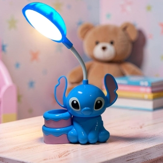Lampe De Bureau LED Pour Enfant Rechargeable Avec Porte-Stylo Motif Stitch