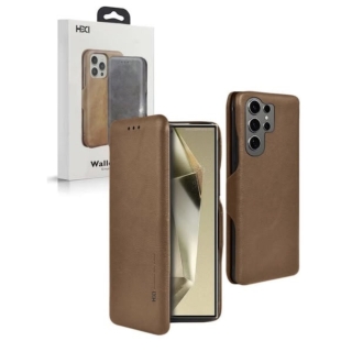 HDD Étui Flip Cover Pour Samsung Galaxy S25 Ultra Magnétique en Cuir PU Avec Porte Cartes