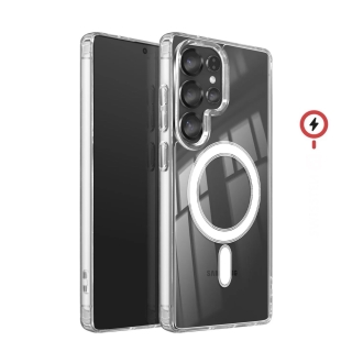 Coque Pour Samsung Galaxy S25 Ultra MagSafe Magnétique Clear Transparent