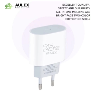 AULEX Adaptateur Chargeur Type C 25W Charge Rapide Pour tous les Smartphones