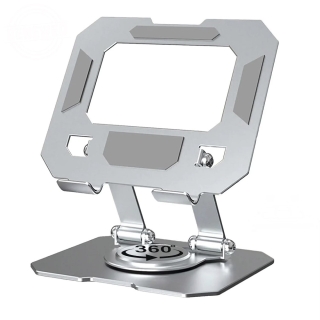 Support Tablette Rotatif 360° en Metal – Support Bureau Pliable et Réglable pour Tablette & Mini PC