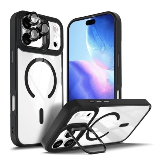 Coque Pour iPhone 17 Pro Max MagSafe Avec Support Bord Coloré