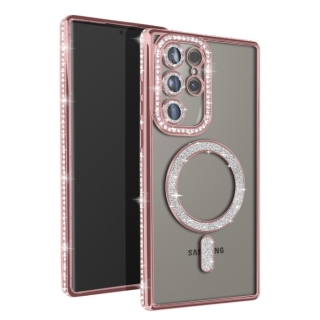 Coque pour Samsung Galaxy S23 Ultra Diamant MagSafe Rose
