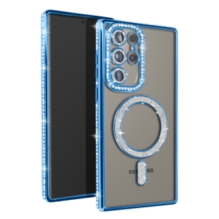 Coque pour Samsung Galaxy S23 Ultra Diamant MagSafe Bleu