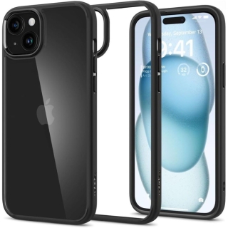Coque Spigen pour iPhone 15 Claire Transparente avec Contour Noir