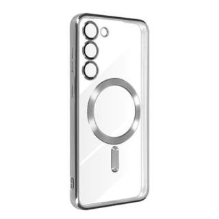 Coque Pour Samsung Galaxy S23 MagSafe Transparent Contour Dark silver
