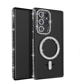 Coque pour Samsung Galaxy S22 Ultra Diamant MagSafe Noir