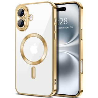 Coque Pour IPhone 16 Magnétique MagSafe Antichoc Bord Gold