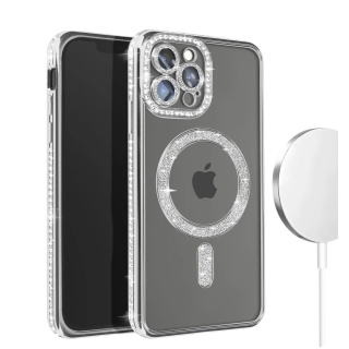 Coque pour iPhone 11 Pro Diamant MagSafe Avec Protection Camera Gris