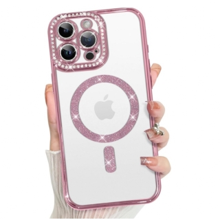 Coque pour iPhone 16 Pro Diamant MagSafe Rose