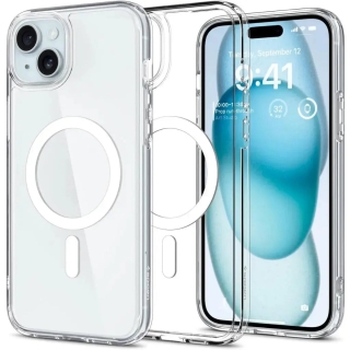 Coque Spigen Pour iPhone 15 MagSafe Ultra Hybrid Transparent