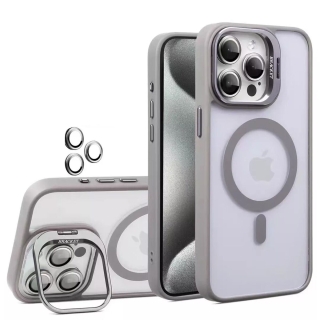 Coque pour iPhone 13 Pro Max MagSafe Avec Support & 3 Protections Camera Counteur Gris