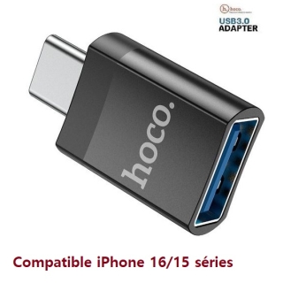 Adaptateur USB-C vers USB-A 3.0 Mâle vers Femelle Compatible iPhone 16 15 séries