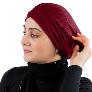 Turban pour femme 2 pièces rouge bordeaux