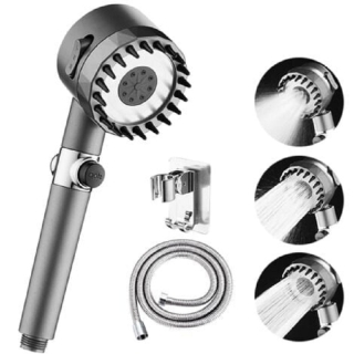 Pommeau De Douche Massant Avec Flexible Et Support