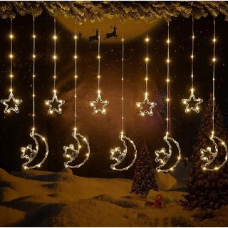 Guirlande Lumineuse 5 Étoiles & 5 Étoiles et Lune 138 Leds