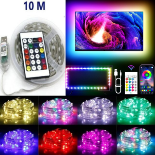 Ruban LED 10 métres USB RGB Avec Télécommande – 20 modes d'éclairage