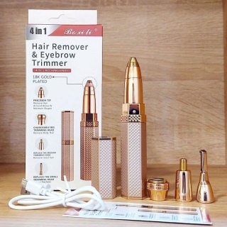Rasoir épilateur rechargeable 4 en 1 pour poils du visage, sourcils, oreilles, corps