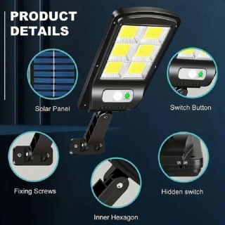 Lampe Solaire De Jardin Extérieur avec Détecteur De Mouvement 6 LED