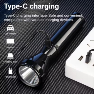 Lampe torche LED rechargeable 1000lm, haute luminosité, charge USB, camping CH-24087