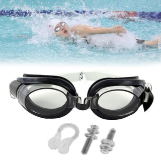 Lunettes De Natation À Vue Large Réglables Avec Pince Nez & Bouchon D'oreille