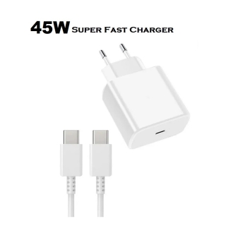 Chargeur Ultra Rapide 45W PD3.0 Avec Câble Type-C vers Type-C 5A