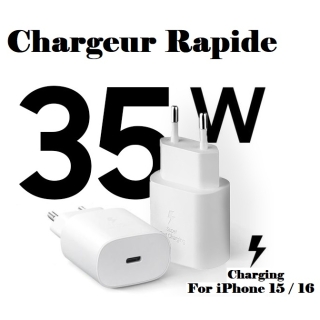 Tête Chargeur Rapide Type-C 35W PD3.0 - pour ( iPhone 15 / 16 )