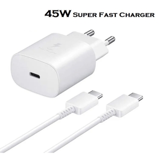 Chargeur Ultra Rapide 45W Adaptateur Secteur PD3.0 & Câble Type-C vers Type-C 5A