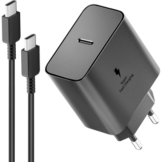Chargeur Super Fast 45W Avec Cable Type-C vers Type-C 5A - Noir