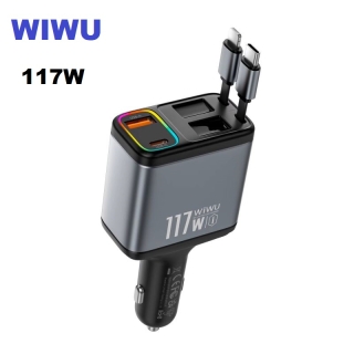 Chargeur rapide de voiture 117W QC + PD, prise Type-C, courant de sortie 2,5 A/3 A