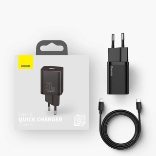 Chargeur Rapide Baseus Super Si USB-C PD 20W & Câble Type-C vers Lightning