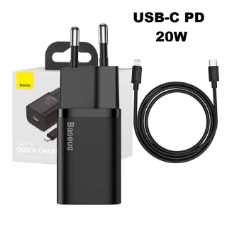 Chargeur Rapide Baseus Super Si USB-C PD 20W & Câble USB-C vers Lightning