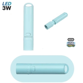 Mini Lampe Torche Rechargeable 3 Modes Zoomable Vert d eau