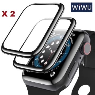 2 Verres trempé pour Apple Watch 45mm series 7/8 - Bord incurvé