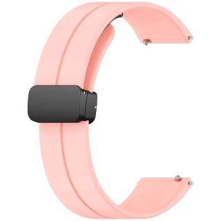 Bracelet Universel de 22mm en Silicone Souple Avec Fermoir Magnétique pour Smart Watch - Rose