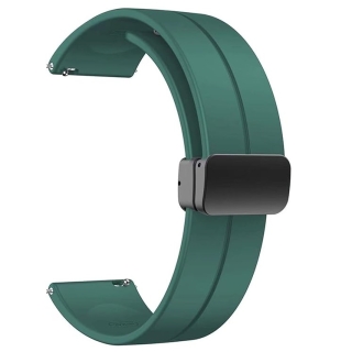Bracelet Universel de 22mm en Silicone Souple Avec Fermoir Magnétique pour Smart Watch - Vert